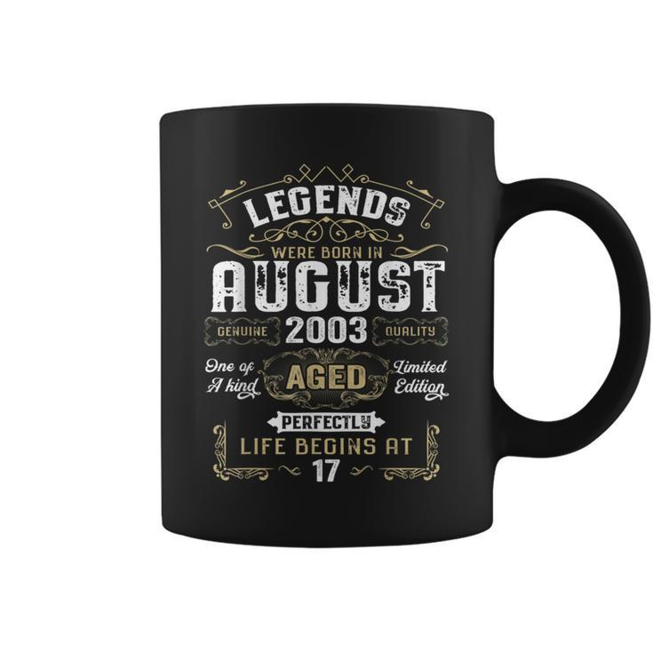 Legends Were Born In August 2003 17Th Birthday Coffee Mug