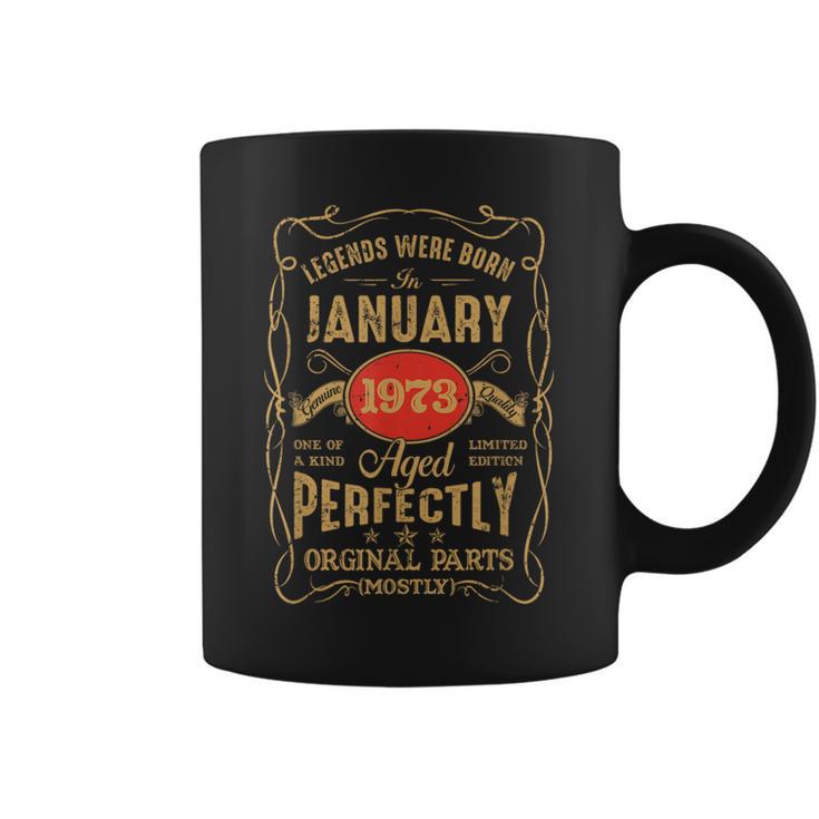 Legends Born In January 1973 50 Years Old 50Th Birthday Coffee Mug