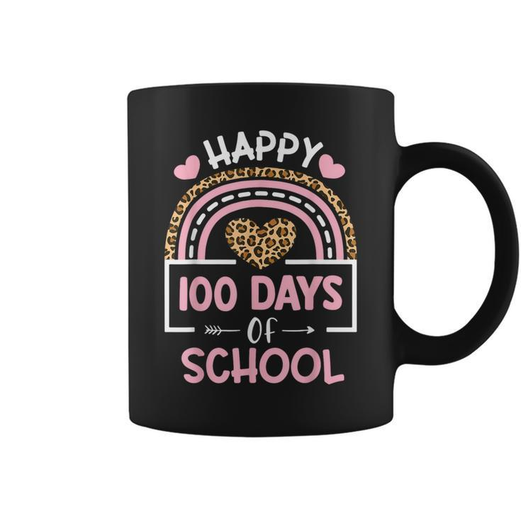 Leopard Rainbow Happy 100Th Day School Cute 100 Days Teacher Coffee Mug