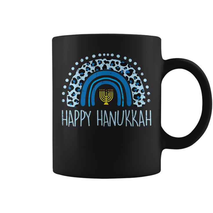 Leopard Rainbow Happy Hanukkah Chanukah Jew Girls Kid Coffee Mug