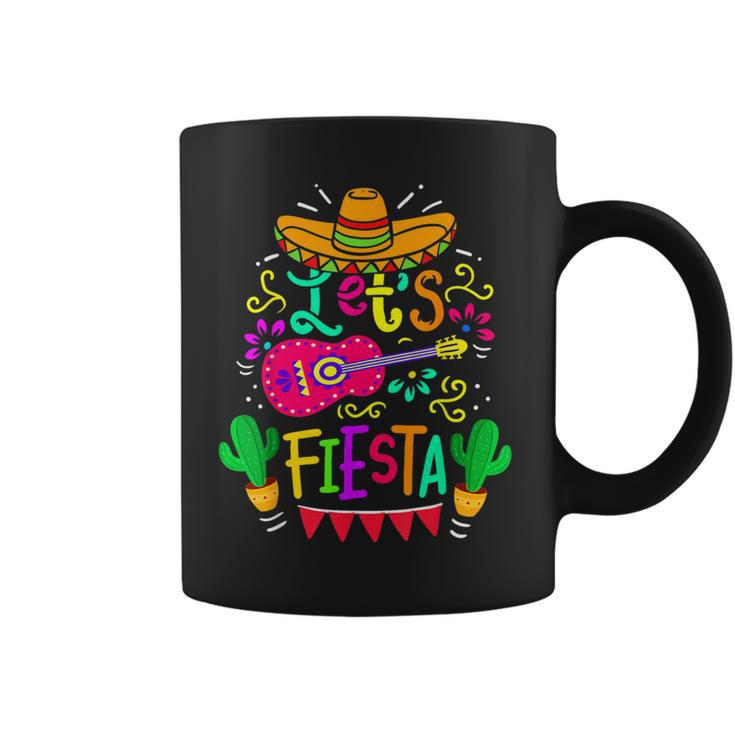 Let's Fiesta Cinco De Mayo Mexican Party Guitar Lover Coffee Mug