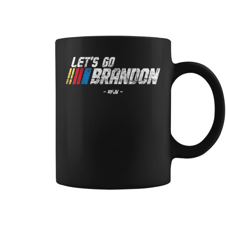 Let's Go Brandon Race Car Grunge Distressed Idea Coffee Mug