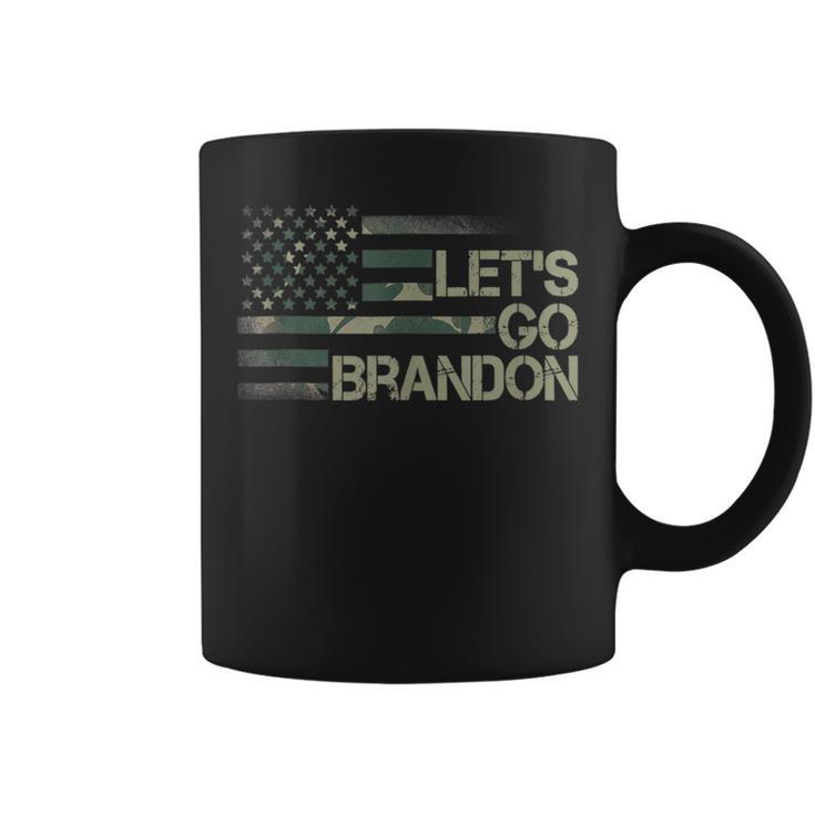 Let's Go Branson Brandon Camouflage Us Flag Coffee Mug