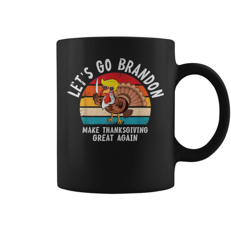 Let's Go Branson Brandon Thanksgiving And Trump Turkey Coffee Mug