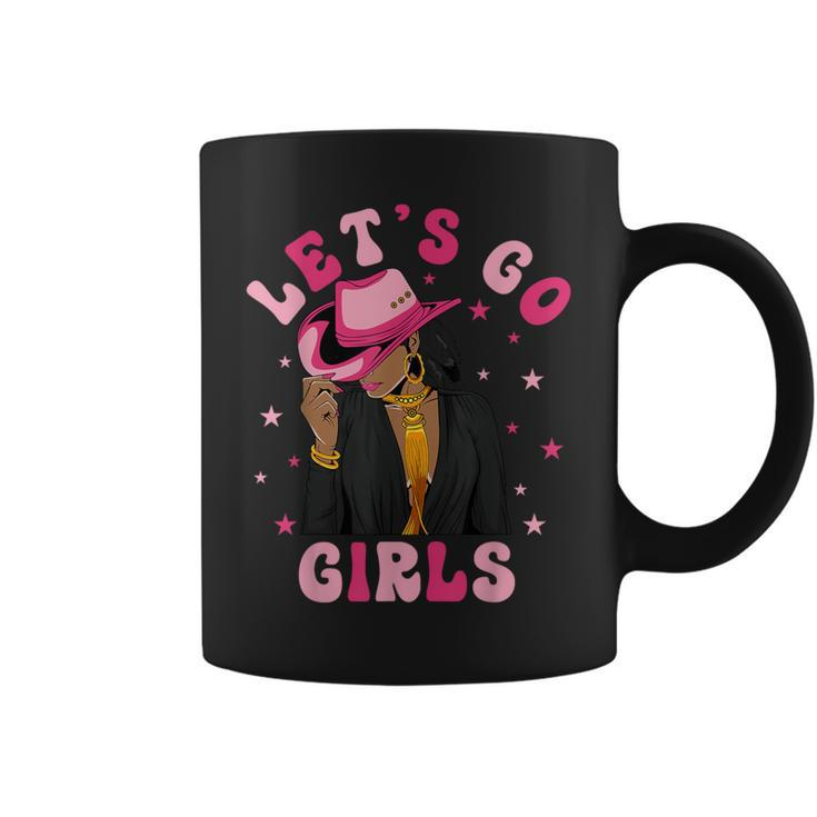 Let's Go Girls Western Black Cowgirl Bachelorette Party Coffee Mug