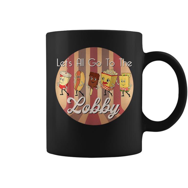 Let's All Go To The Lobby Cute Retro Movie Theatre Coffee Mug