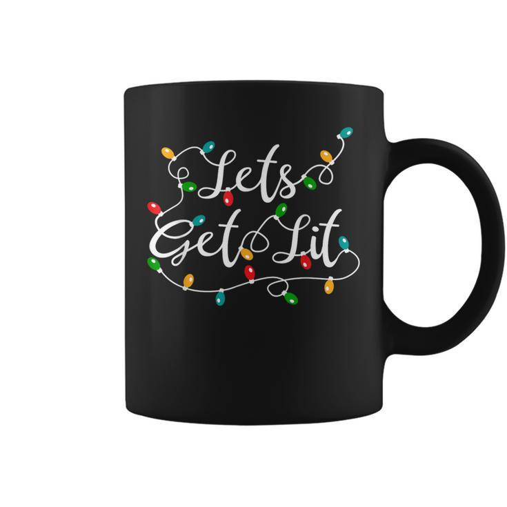 Let's Get Lit Xmas Holidays Christmas Coffee Mug