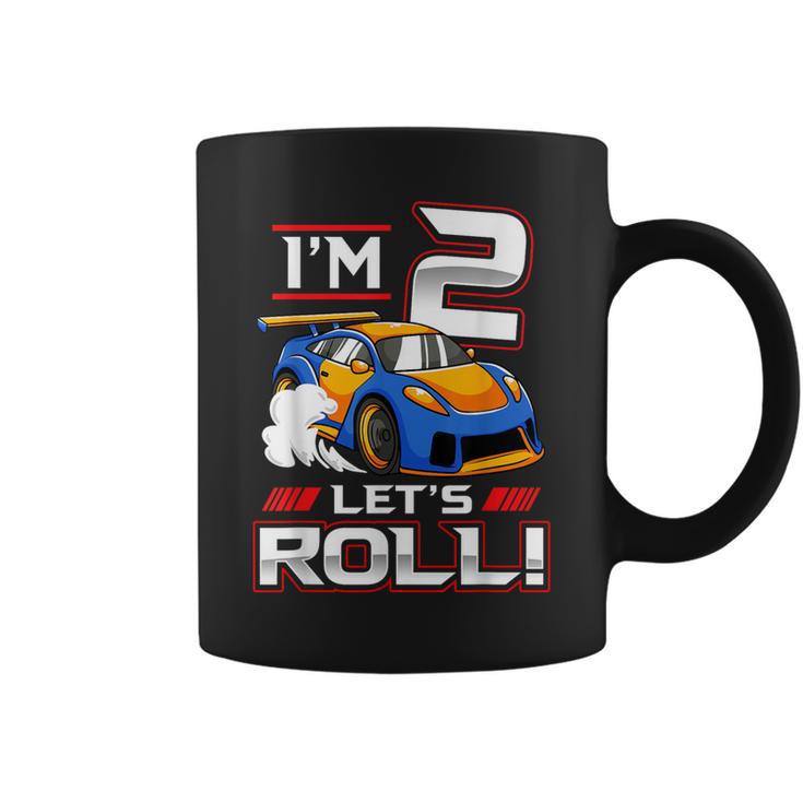 Let's Roll Race Car 2Nd Birthday 2 Year Old Boy Racing Coffee Mug