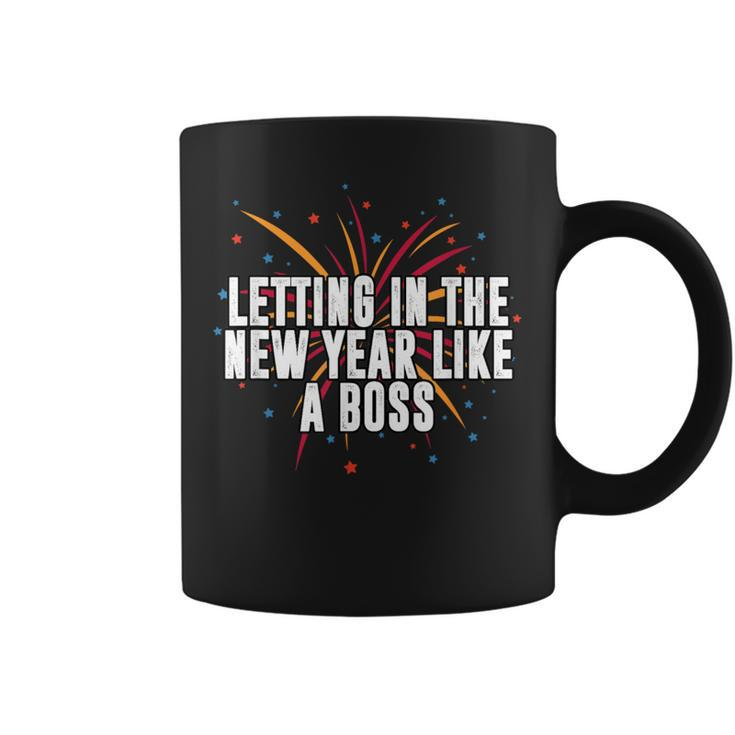 Letting In New Year Like A Boss Positive Quotes Coffee Mug