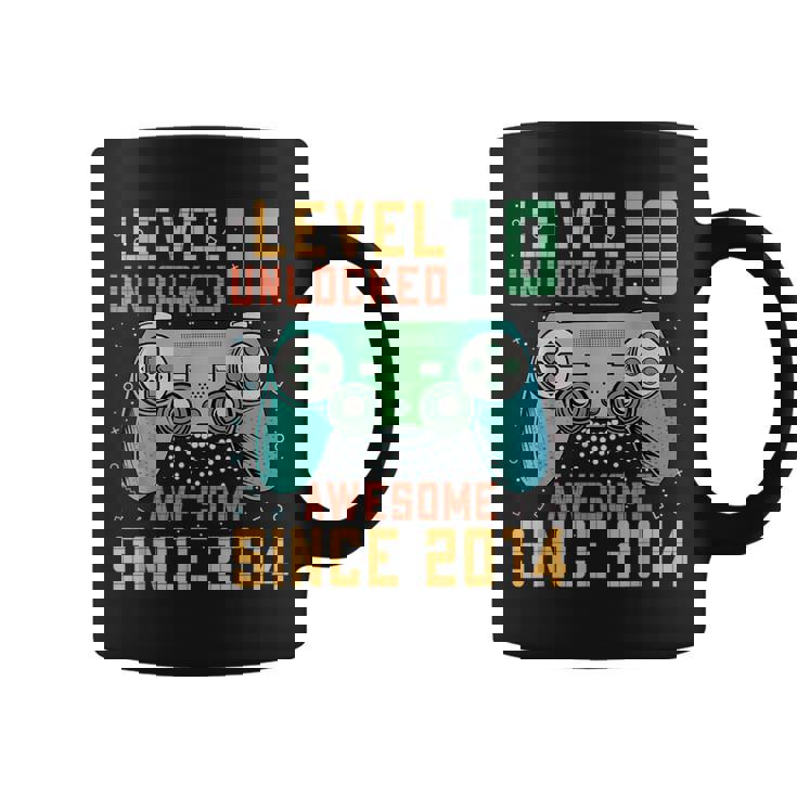 Level 10 Unlocked 10Th Birthday 10 Year Old Gamer Bday Coffee Mug