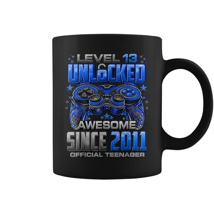Level 13 Unlocked Awesome Since 2011 13Th Birthday Gaming Coffee Mug