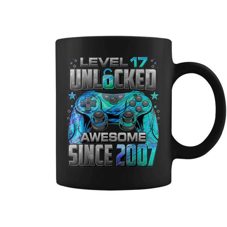 Level 17 Unlocked Awesome Since 2007 17Th Birthday Gaming Coffee Mug