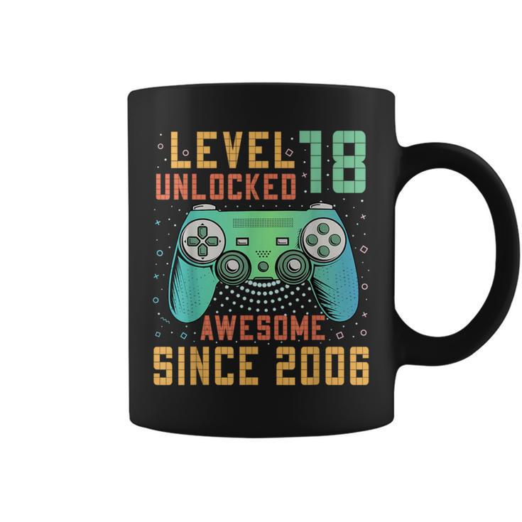 Level 18 Unlocked 18Th Birthday 18 Year Old Gamer Bday Coffee Mug