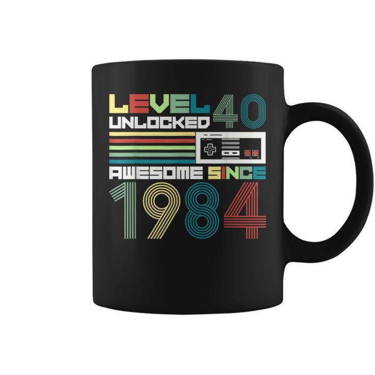 Level 40 Unlocked Since 1984 Video Gamer 40Th Birthday Coffee Mug
