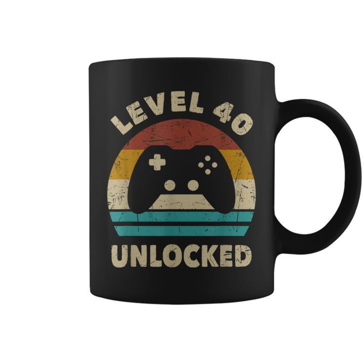 Level 40 Unlocked Video Gamer 40 S Birthday Decoration Coffee Mug