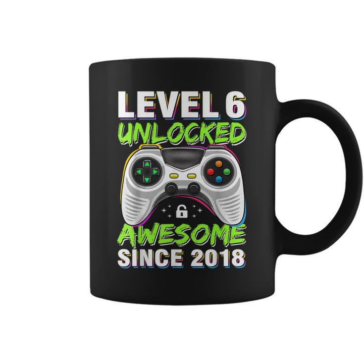Level 6 Unlocked Awesome Since 2018 6Th Birthday Gaming Boys Coffee Mug