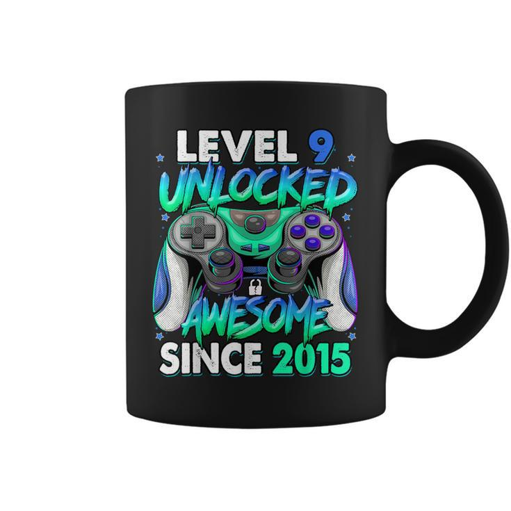 Level 9 Unlocked Awesome Since 2015 Gaming 9Th Birthday Coffee Mug