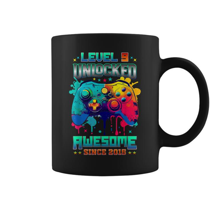 Level 9 Unlocked Gamer 9Th Birthday Awesome Since 2015 Coffee Mug