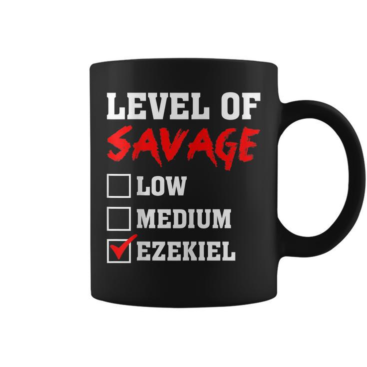 Level Of Savage Ezekiel Custom Name Coffee Mug