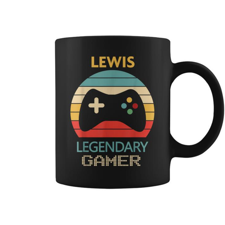 Lewis Name Personalised Legendary Gamer Coffee Mug