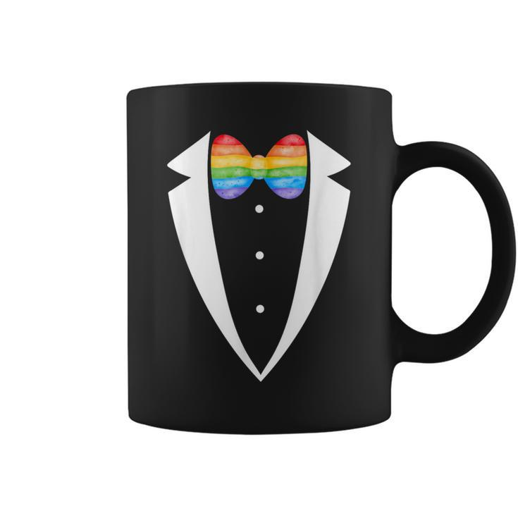 Lgbtq Tuxedo Rainbow Tuxedo Suspenders Gay Pride Month Coffee Mug