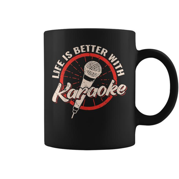 Life Is Better With Karaoke Girl Music Maker Vintage Singer Coffee Mug