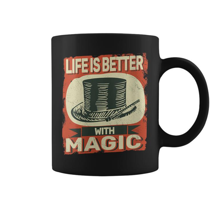 Life Is Better With Magic Vintage Magician Vintage For Men Coffee Mug