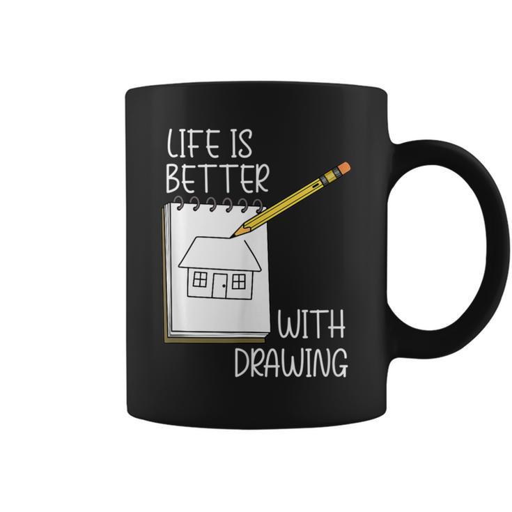 Life With Drawing Illustrator Sketching Coffee Mug