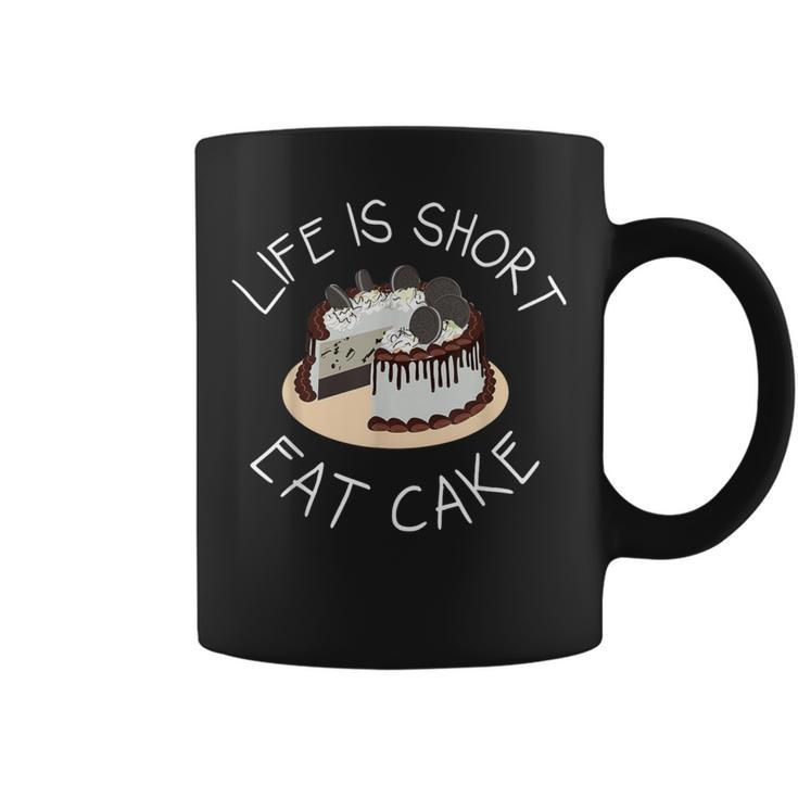 Life Is Short Eat Cake Yolo No Regrets Coffee Mug