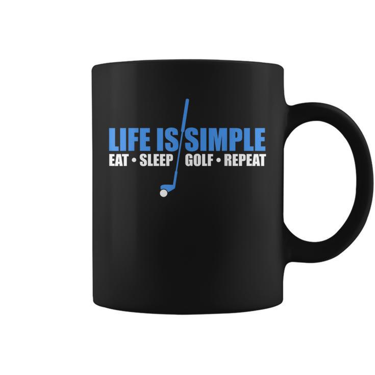 Life Is Simple Eat Sleep Golf Repeat Coffee Mug