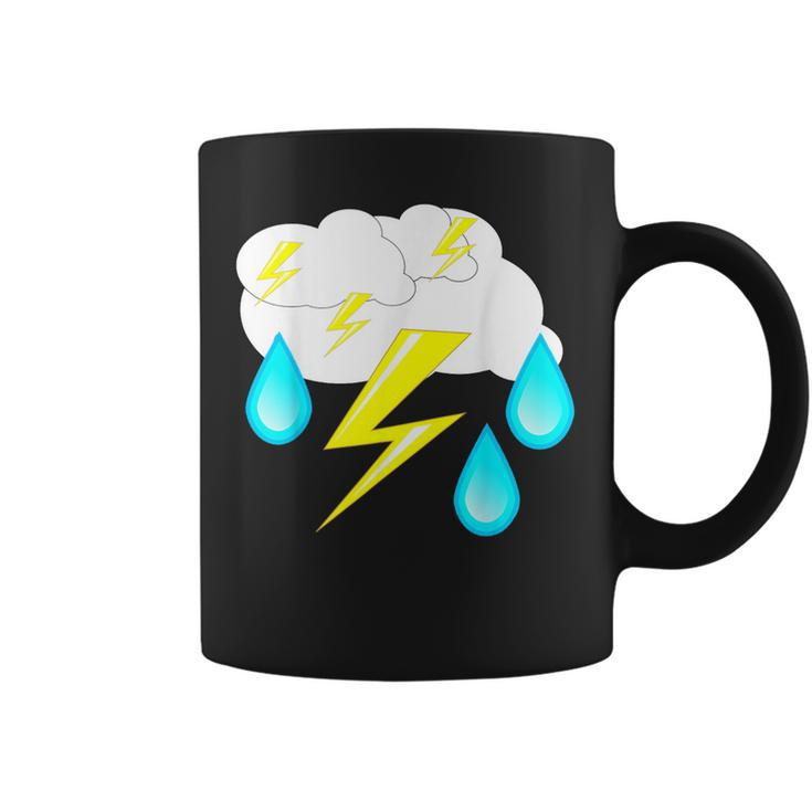 Lightning Bolts Rain Drops Thunder Storm Cloud Costume Coffee Mug