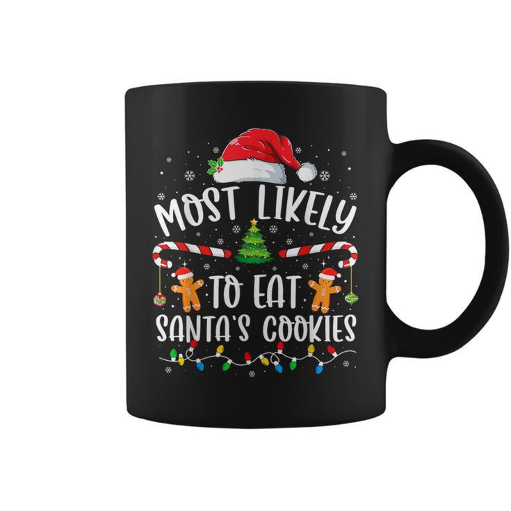 Most Likely To Eat Santas Cookies Xmas Light Coffee Mug
