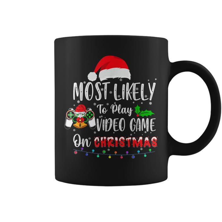 Most Likely To Play Video Game On Christmas Santa Gaming Coffee Mug