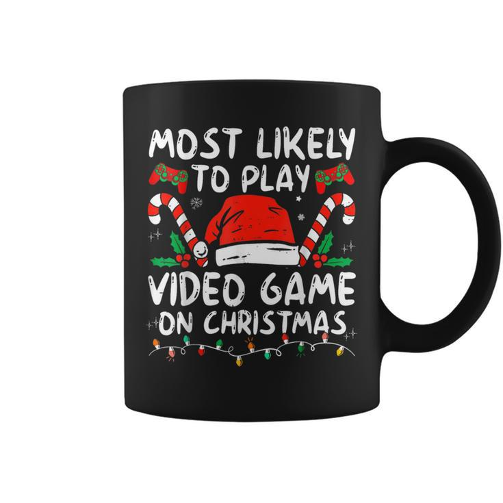 Most Likely To Play Video Games On Christmas Family Matching Coffee Mug