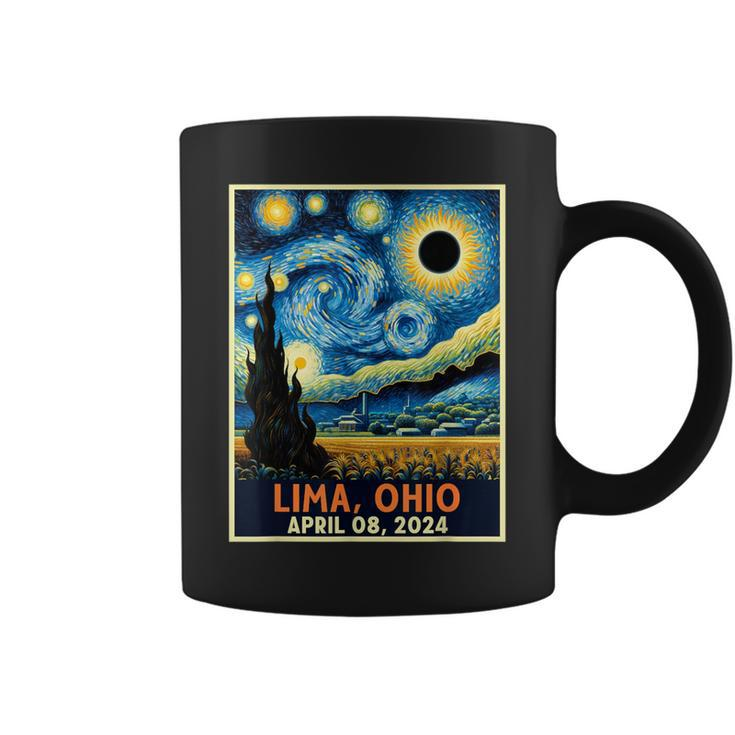 Lima Ohio Total Solar Eclipse 2024 Starry Night Van Gogh Coffee Mug