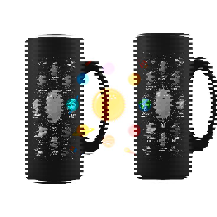Lindo Sistema Solar De Planetas Coloridos Regalo Para Niños Taza de café