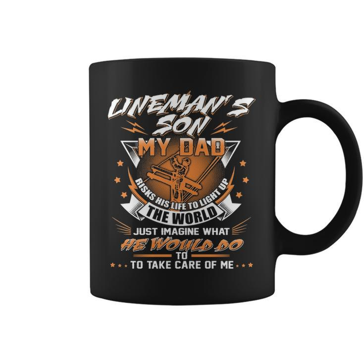 Lineman's Son Proud Lineman Fathers Day Coffee Mug