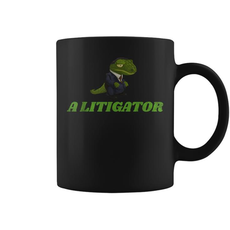 A Litigator Lawyer Alligator Suit Coffee Mug