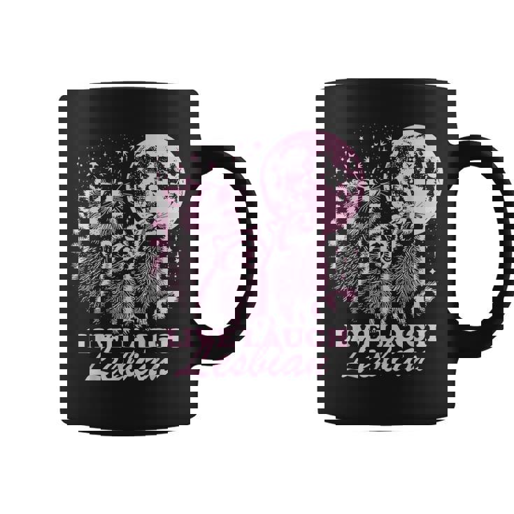 Live Laugh Lesbian Raccoon Lesbian Lgbtq Pride Month Coffee Mug