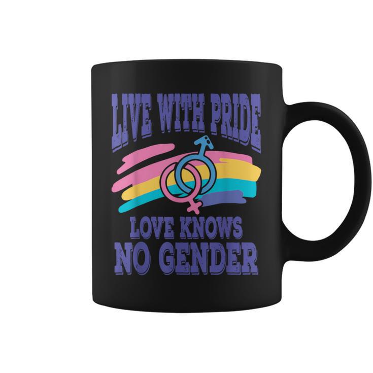 Live With Pride Love Knows No Gender Lgbt Apparel Coffee Mug