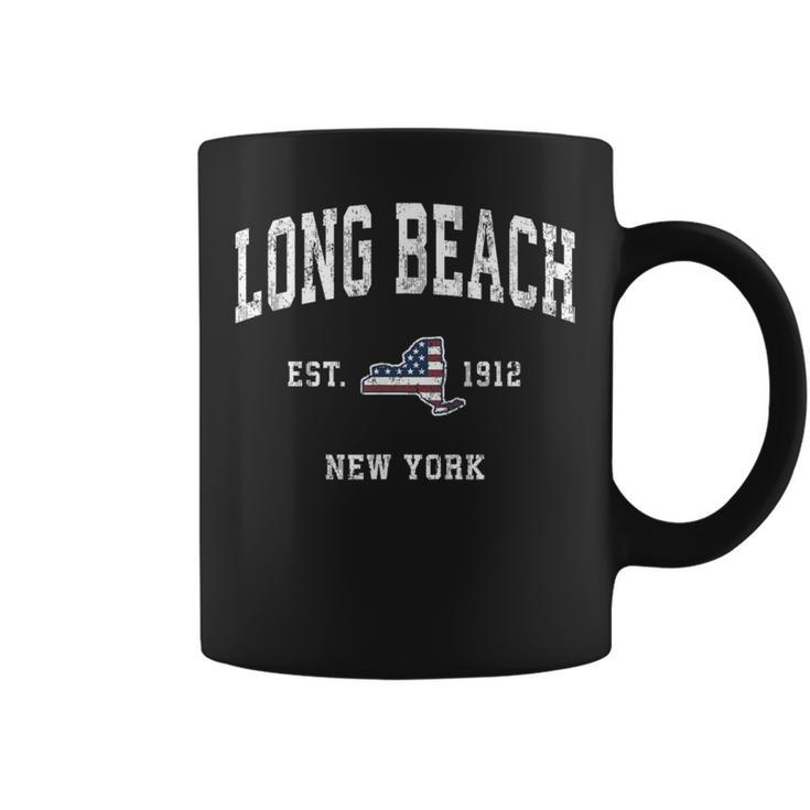 Long Beach New York Ny Vintage American Flag Sports Coffee Mug