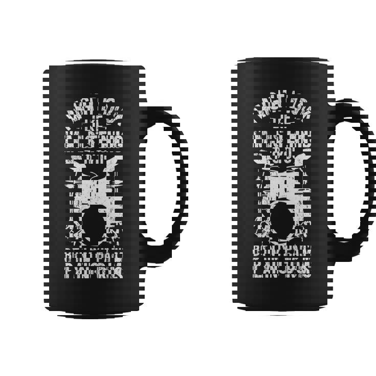 I Might Look Like I'm Listening Drummer Playing Drums Coffee Mug