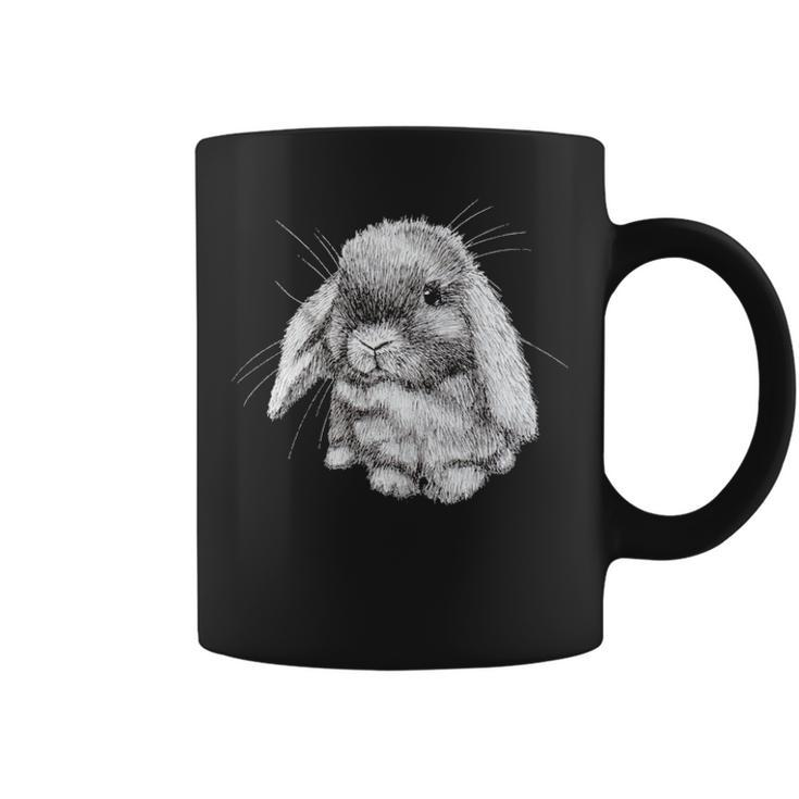 Lop Eared Bunny Rabbit Sketch Coffee Mug