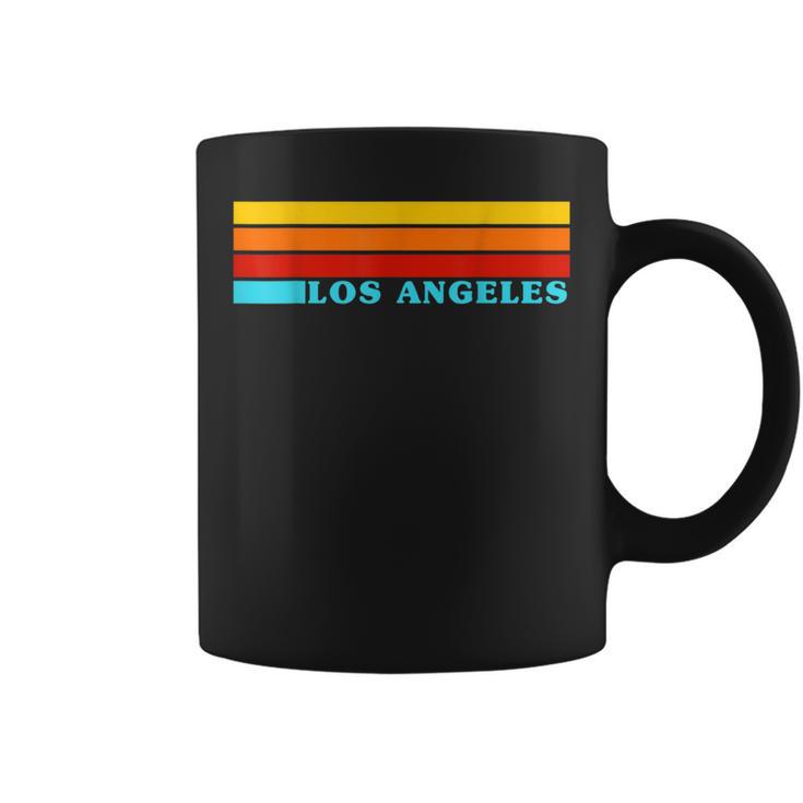 Los Angeles Usa Colorful Stripes Cool Vintage Style Coffee Mug