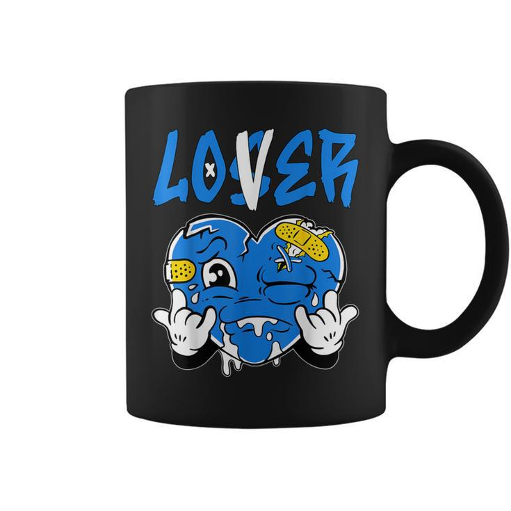 Loser Lover Blue Yellow Drip Heart Matching Outfit Women Coffee Mug