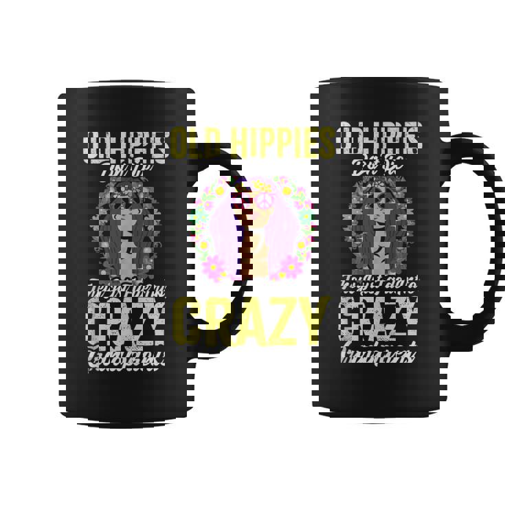 Losiejos Hippies No Mueren Simplemente Se Desvanecen Con Abuelos Locos Sin Mangas Taza de café