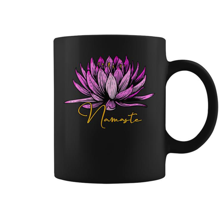 Lotusblüte Namaste Schwarzes Tassen, Entspannendes Yoga-Motiv Tee