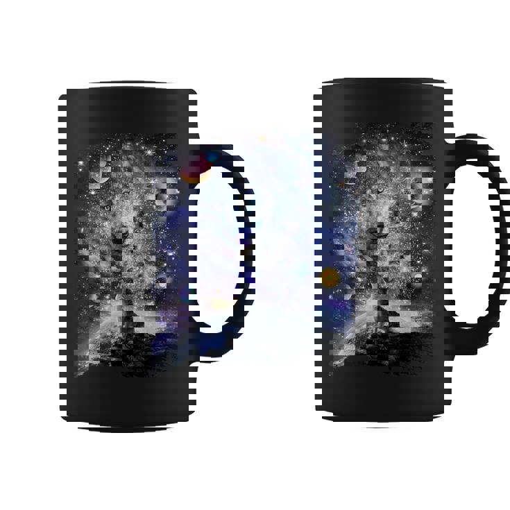 Loup De L'espace Cosmique Famille Des Loups Hurlant Constellation Tasse