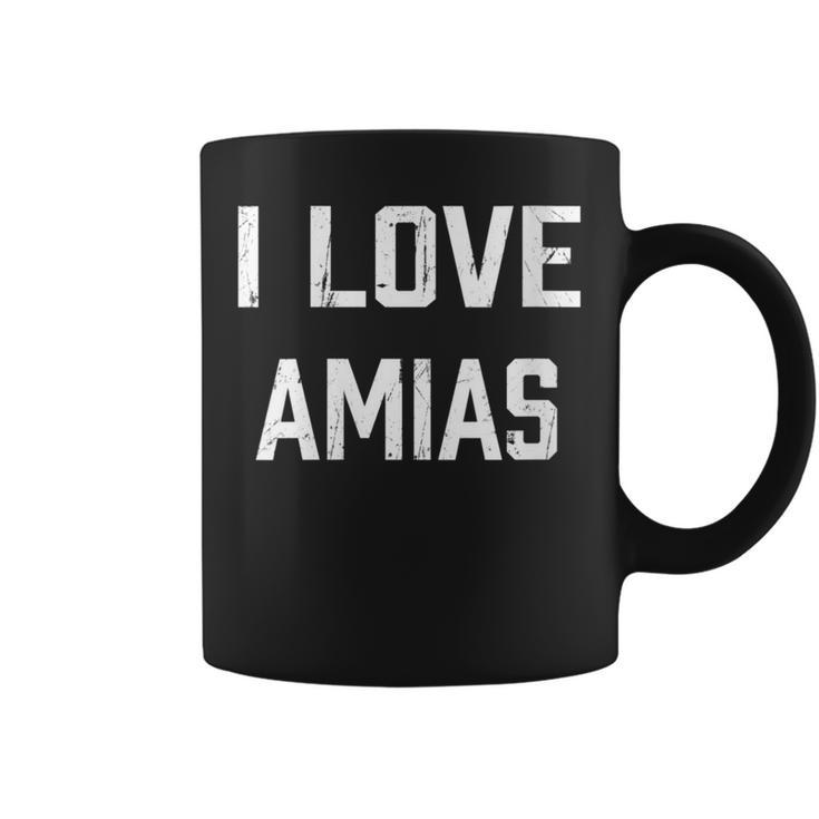 I Love Amias Family Son Daughter Boy Girl Baby Name Coffee Mug