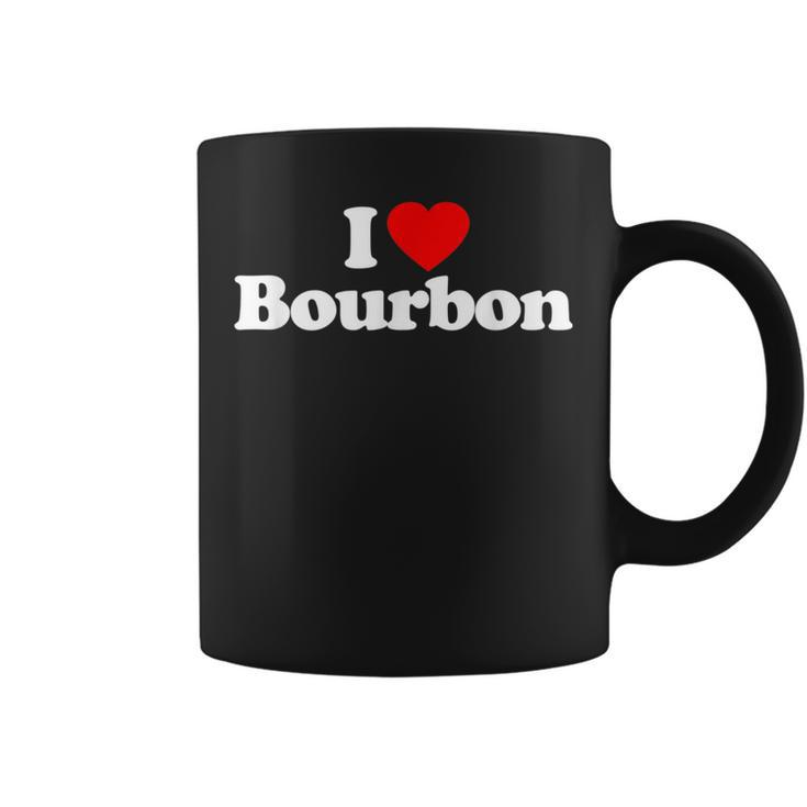 I Love Bourbon Heart Coffee Mug